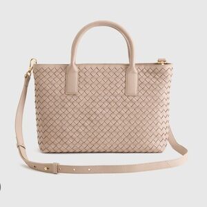 Quince Top Handle Wove Leather Bag